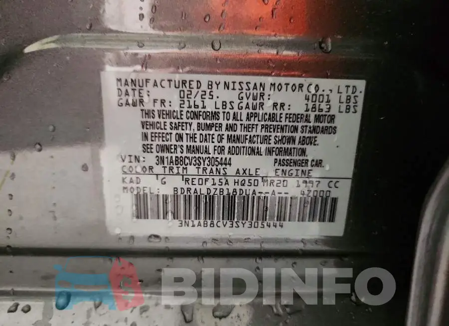 3N1AB8CV3SY305444 Photo# 12