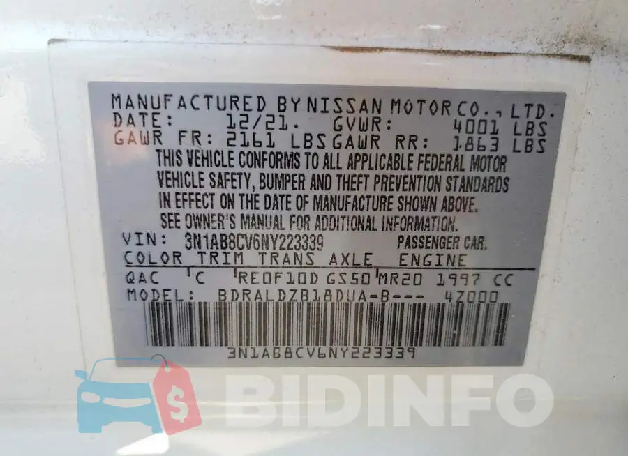 3N1AB8CV6NY223339 Photo# 13