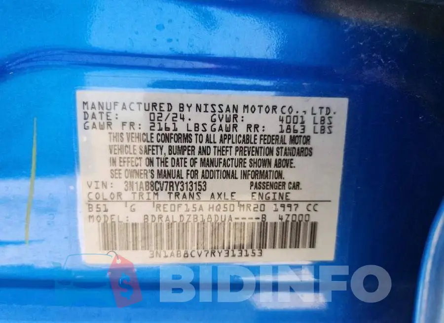 3N1AB8CV7RY313153 Photo# 12