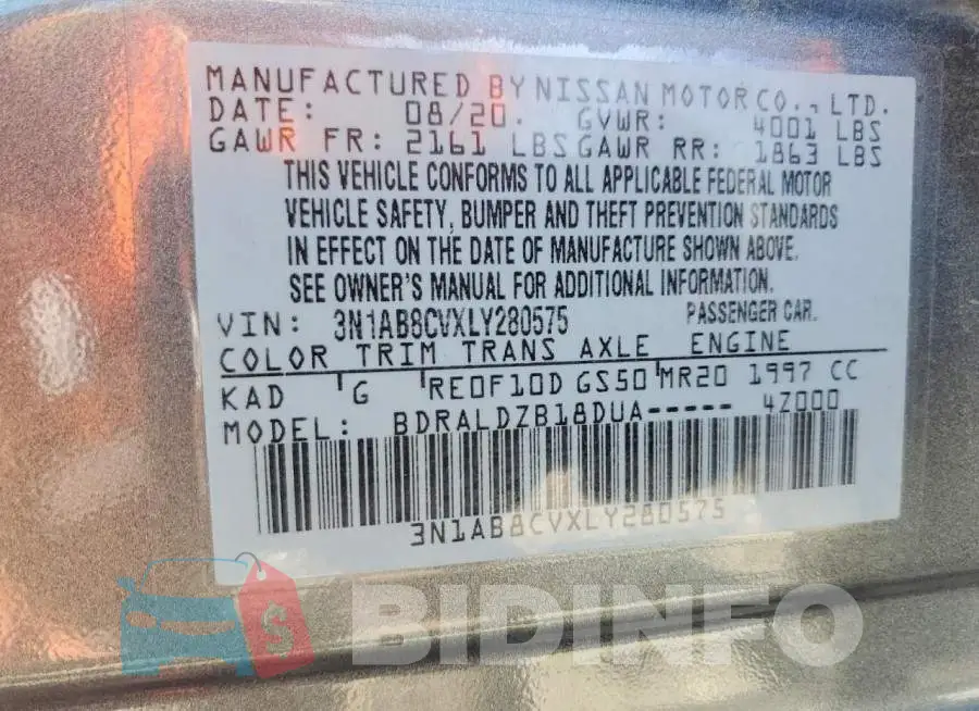 3N1AB8CVXLY280575 Photo# 12