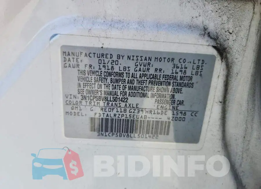 3N1CP5BV8LL501422 Photo# 13