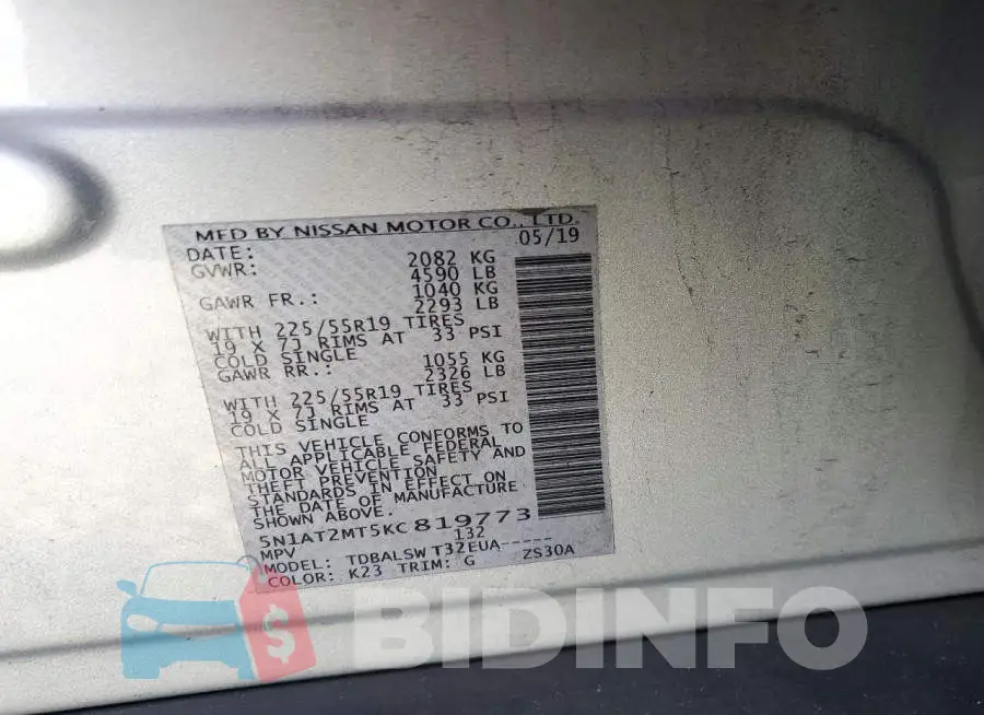 5N1AT2MT5KC819773 Photo# 12