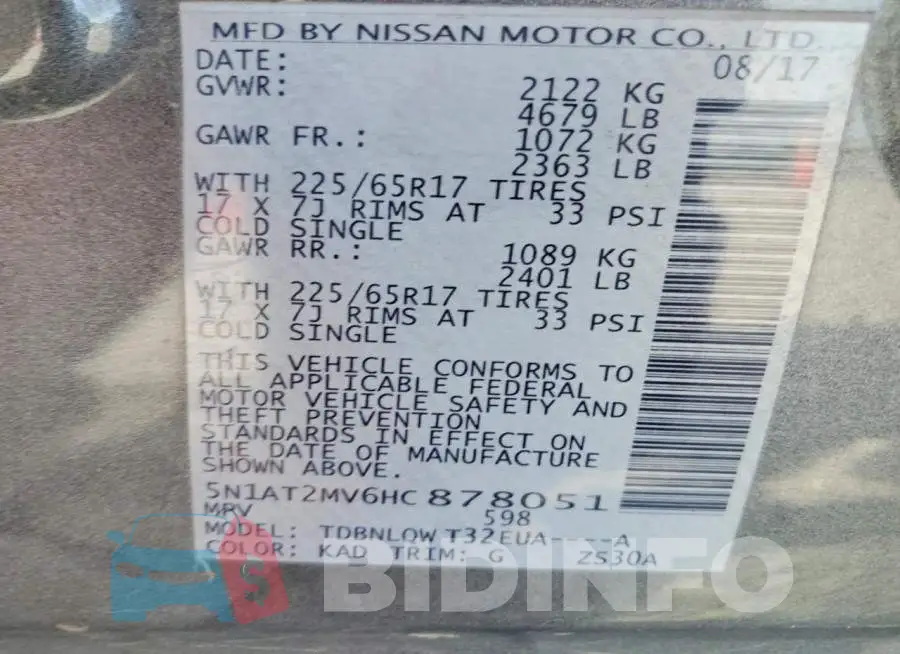 5N1AT2MV6HC878051 Photo# 13