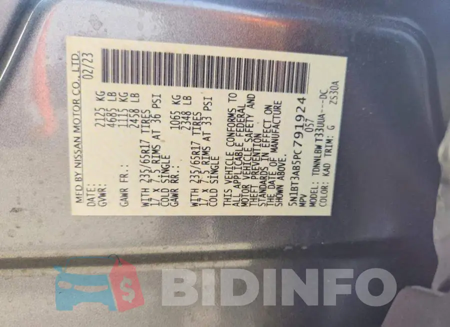 5N1BT3AB5PC791924 Photo# 14