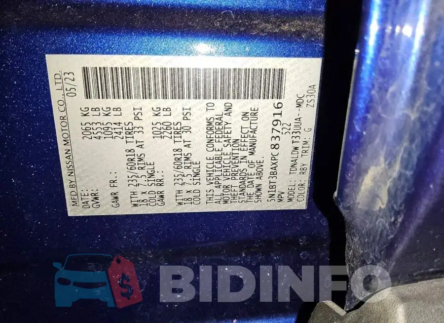 5N1BT3BAXPC837916 Photo# 12