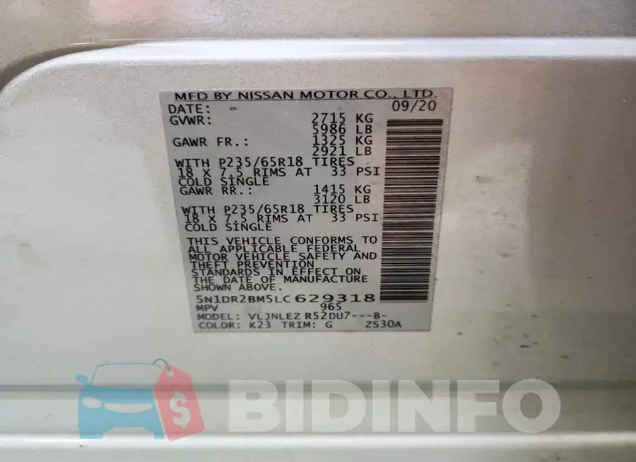 5N1DR2BM5LC629318 Photo# 13