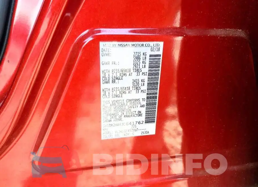 5N1DR2MM4JC641762 Photo# 13