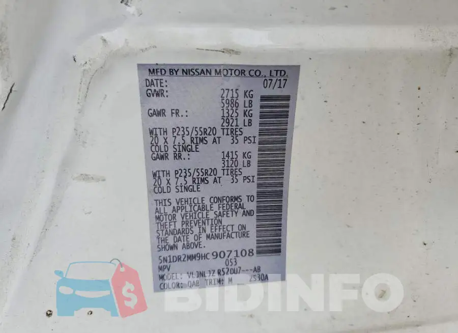 5N1DR2MM9HC907108 Photo# 13