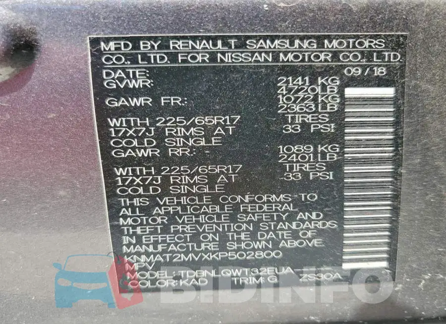 KNMAT2MVXKP502800 Photo# 13