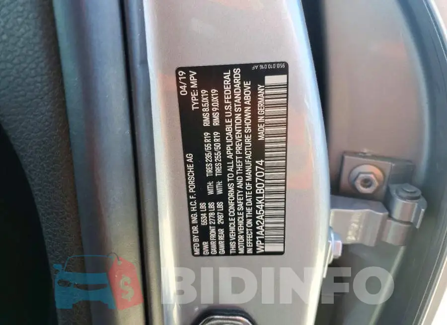 WP1AA2A54KLB07074 Photo# 13