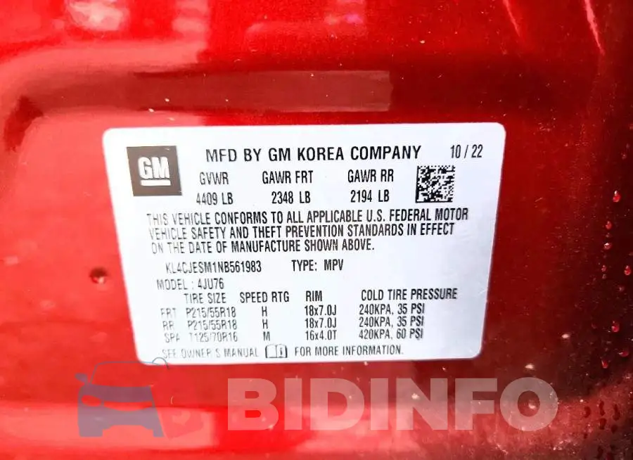 KL4CJESM1NB561983 Photo# 13