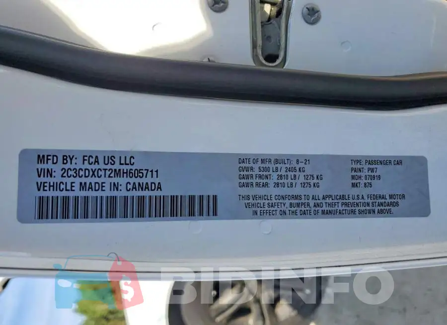 2C3CDXCT2MH605711 Photo# 12