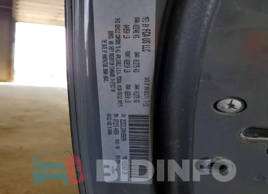 2C3CDZJGXKH690294 Photo# 13