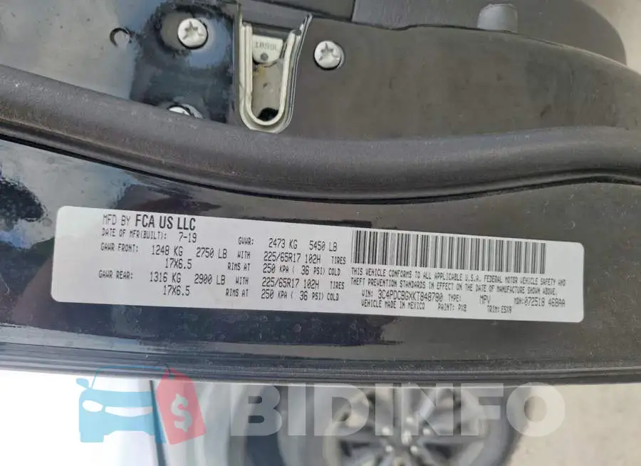 3C4PDCBGXKT848780 Photo# 13