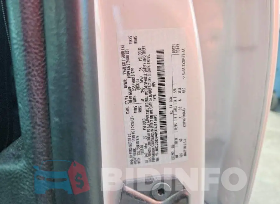 5LMCJ3D94KUL51695 Photo# 14