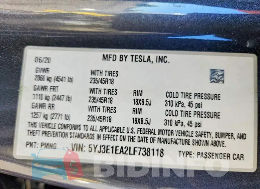 5YJ3E1EA2LF738118 Photo# 12