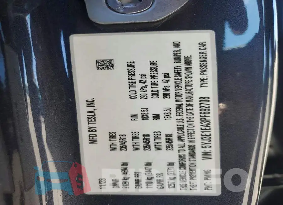 5YJ3E1EA3PF692708 Photo# 12