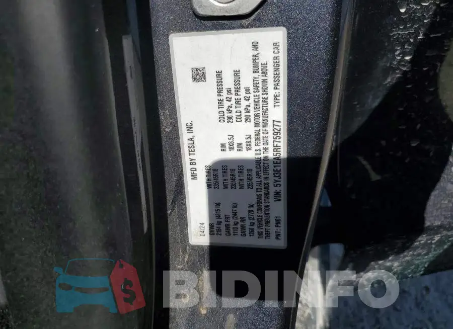 5YJ3E1EA5RF759277 Photo# 13