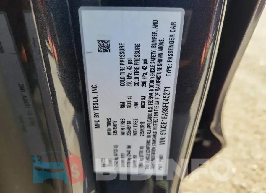 5YJ3E1EA9SF045271 Photo# 12