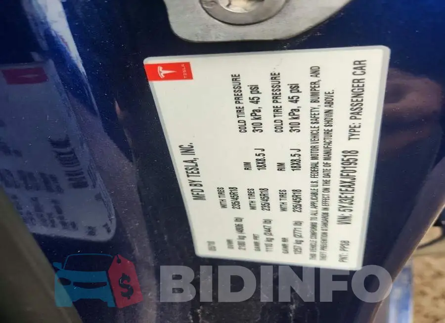 5YJ3E1EAXJF019518 Photo# 12