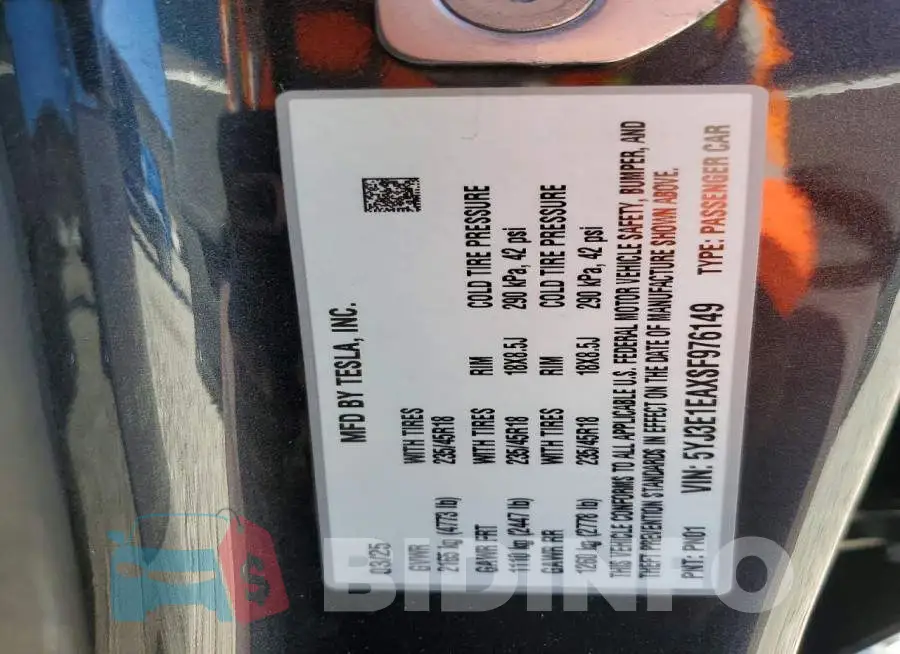 5YJ3E1EAXSF976149 Photo# 13
