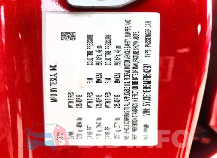 5YJ3E1EB5MF054397 Photo# 12