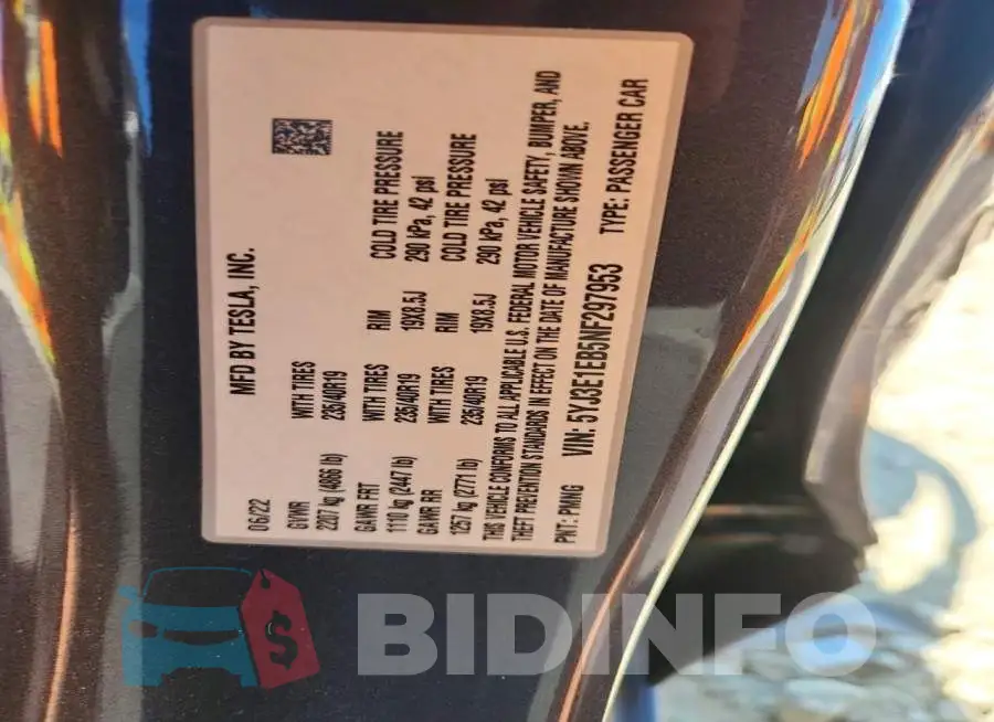 5YJ3E1EB5NF297953 Photo# 12