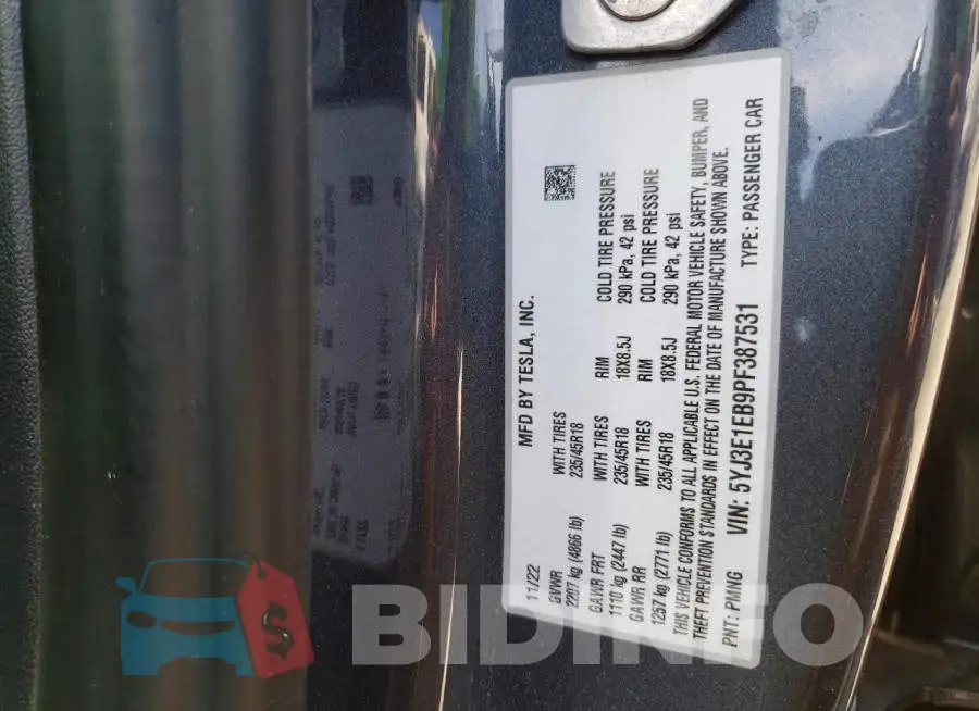 5YJ3E1EB9PF387531 Photo# 12