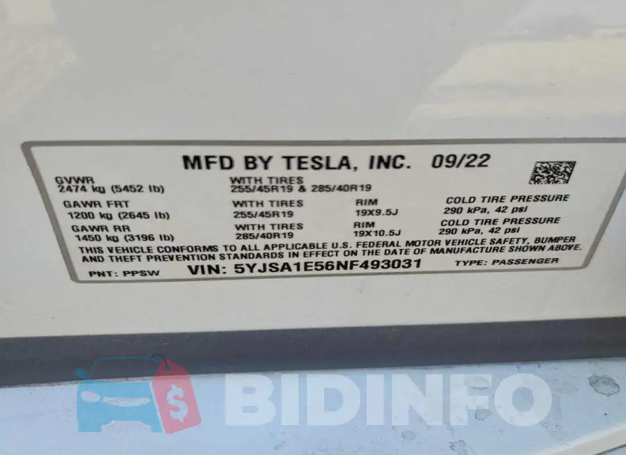 5YJSA1E56NF493031 Photo# 12