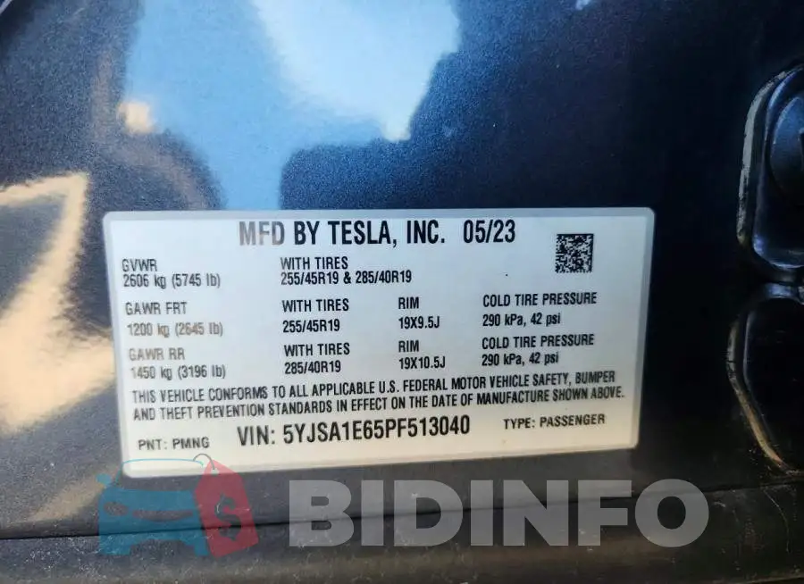 5YJSA1E65PF513040 Photo# 12