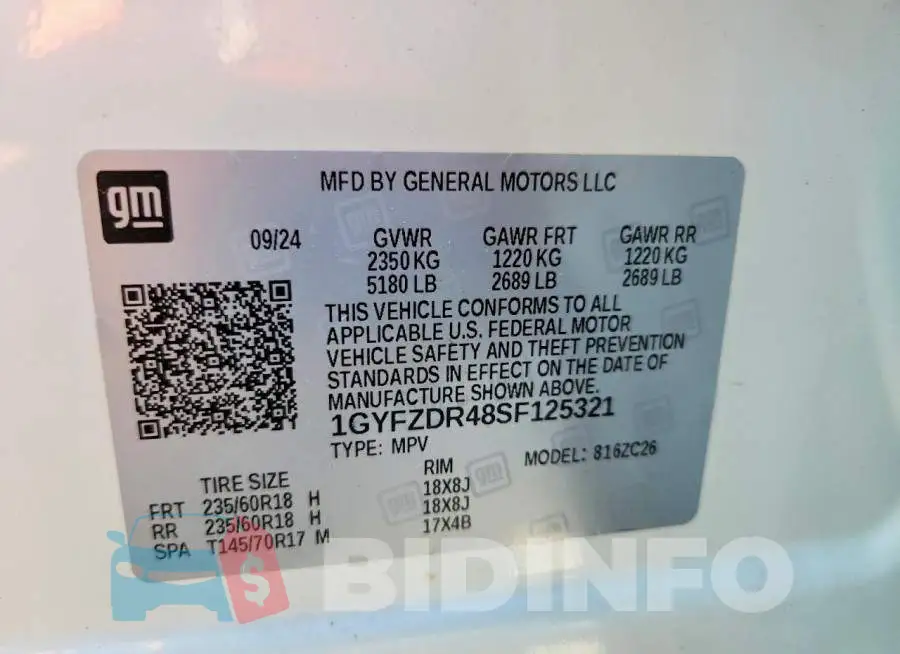 1GYFZDR48SF125321 Photo# 14