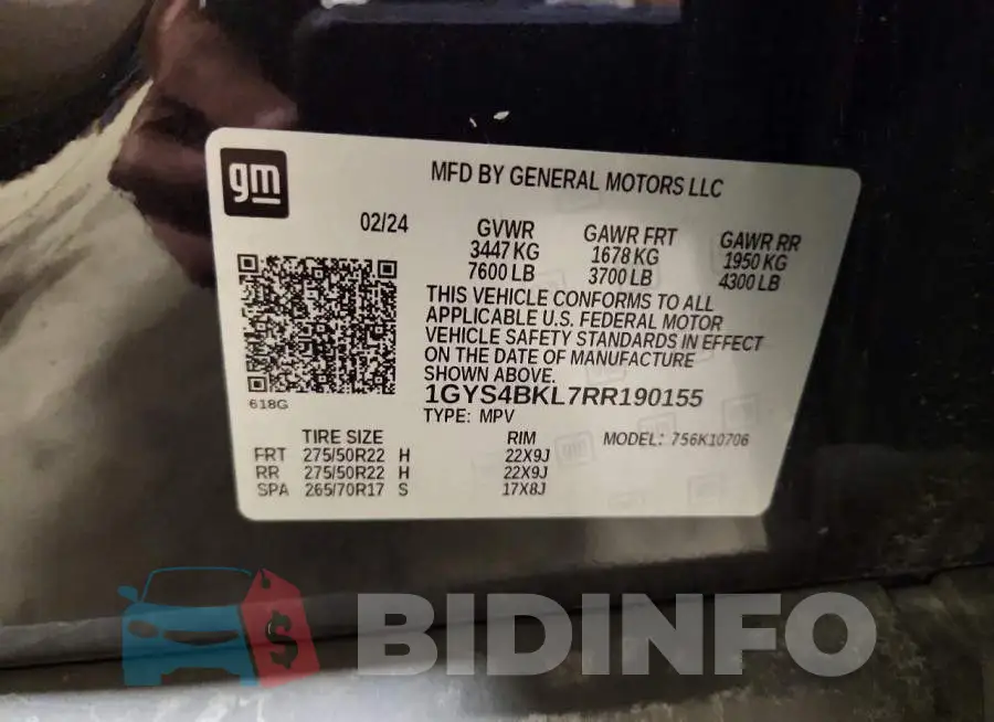 1GYS4BKL7RR190155 Photo# 14