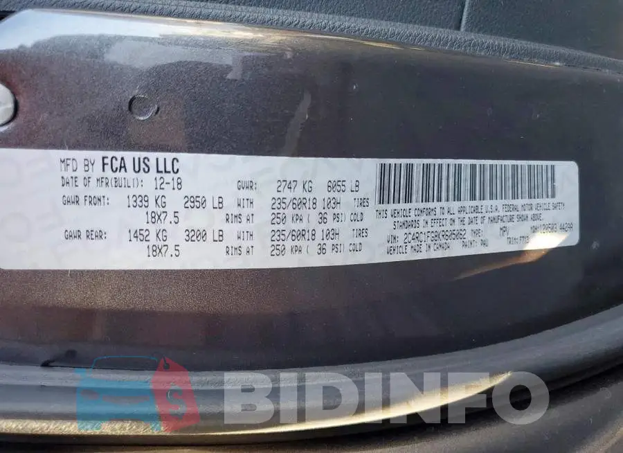 2C4RC1FG8KR605062 Photo# 13