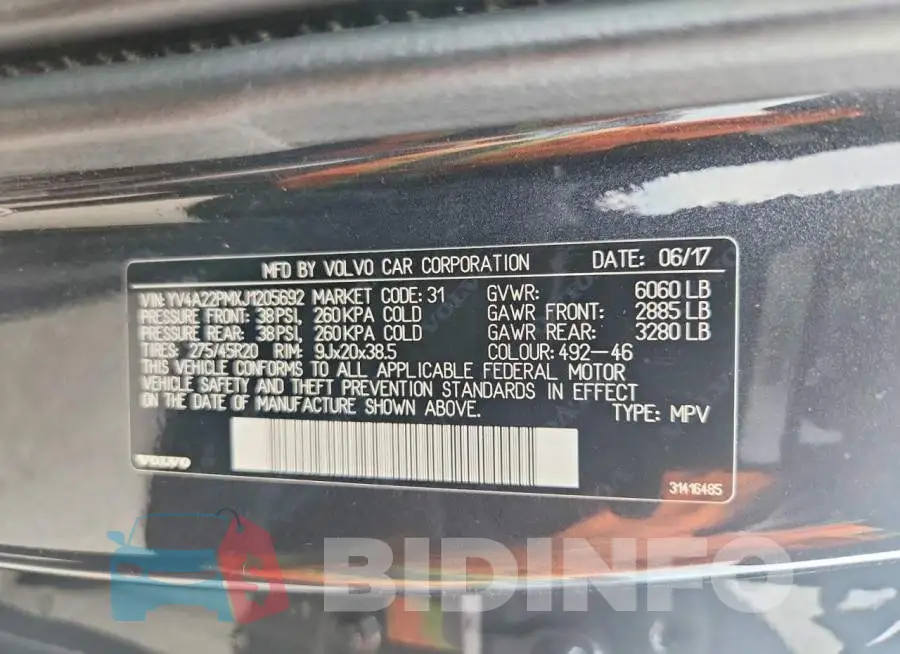YV4A22PMXJ1205692 Photo# 14