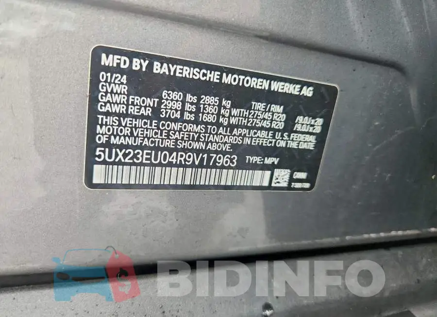 5UX23EU04R9V17963 Photo# 14
