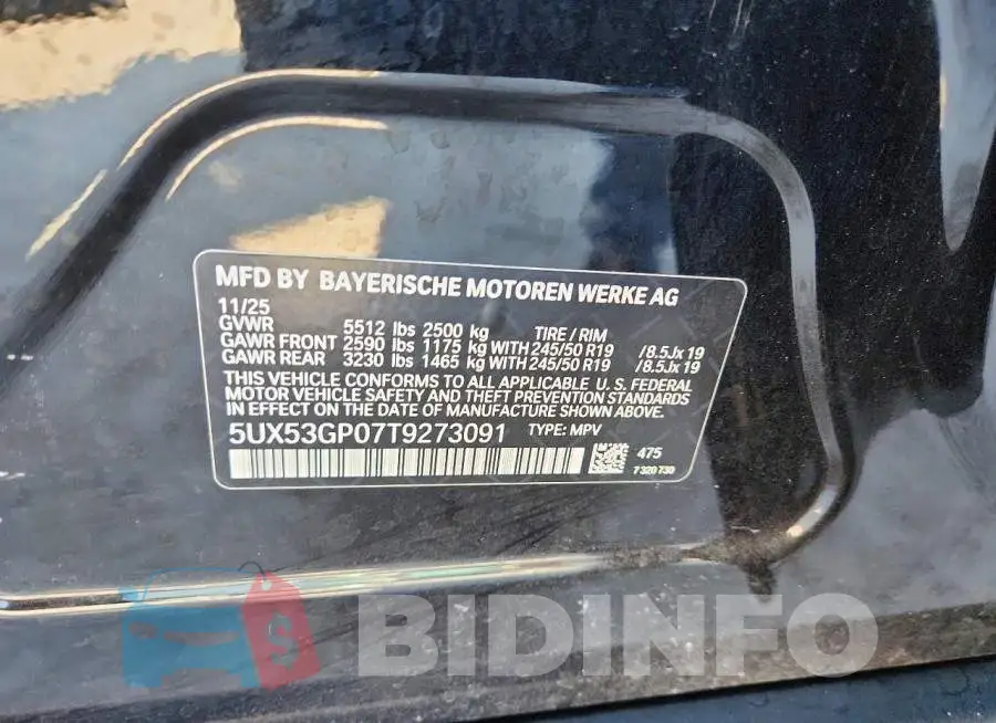 5UX53GP07T9273091 Photo# 14
