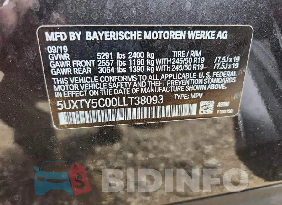 5UXTY5C00LLT38093 Photo# 13