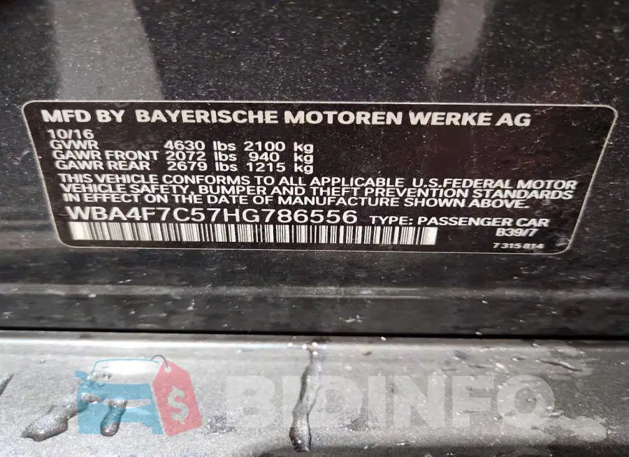 WBA4F7C57HG786556 Photo# 13