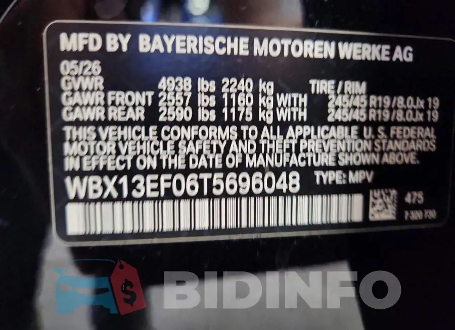 WBX13EF06T5696048 Photo# 13