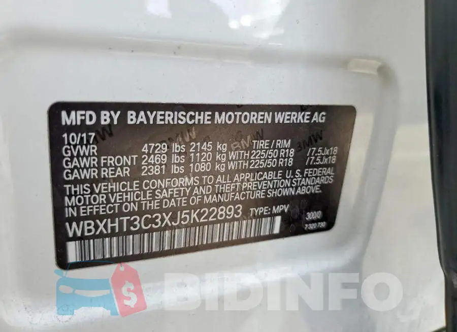 WBXHT3C3XJ5K22893 Photo# 13