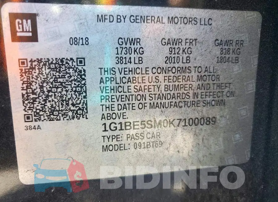 1G1BE5SM0K7100089 Photo# 12