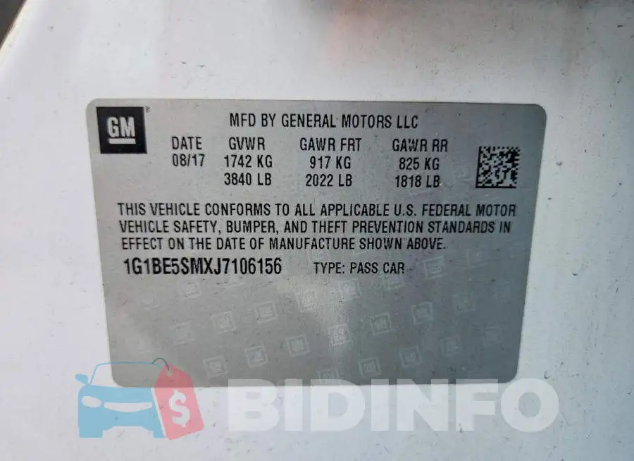 1G1BE5SMXJ7106156 Photo# 13