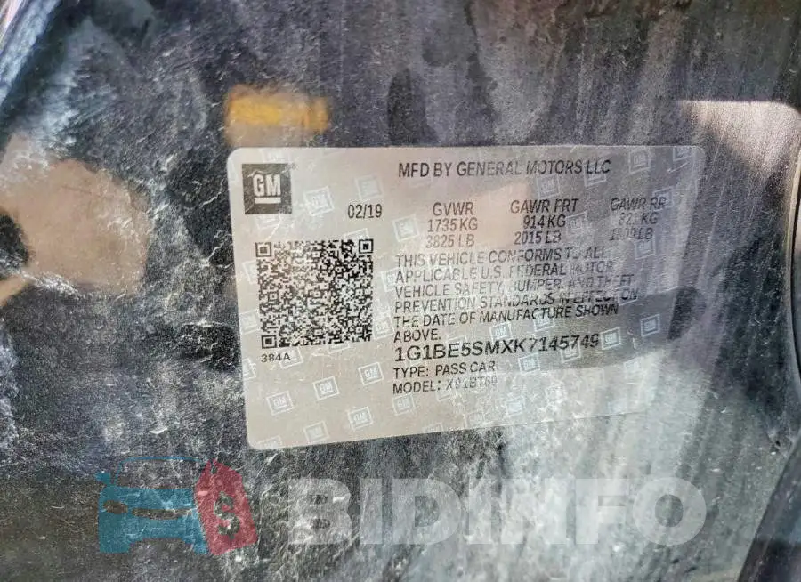 1G1BE5SMXK7145749 Photo# 13