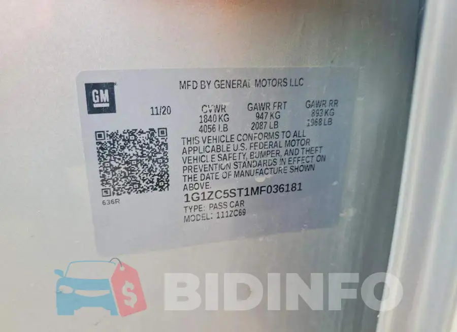 1G1ZC5ST1MF036181 Photo# 12