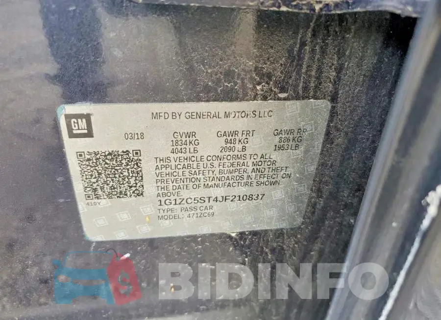 1G1ZC5ST4JF210837 Photo# 13