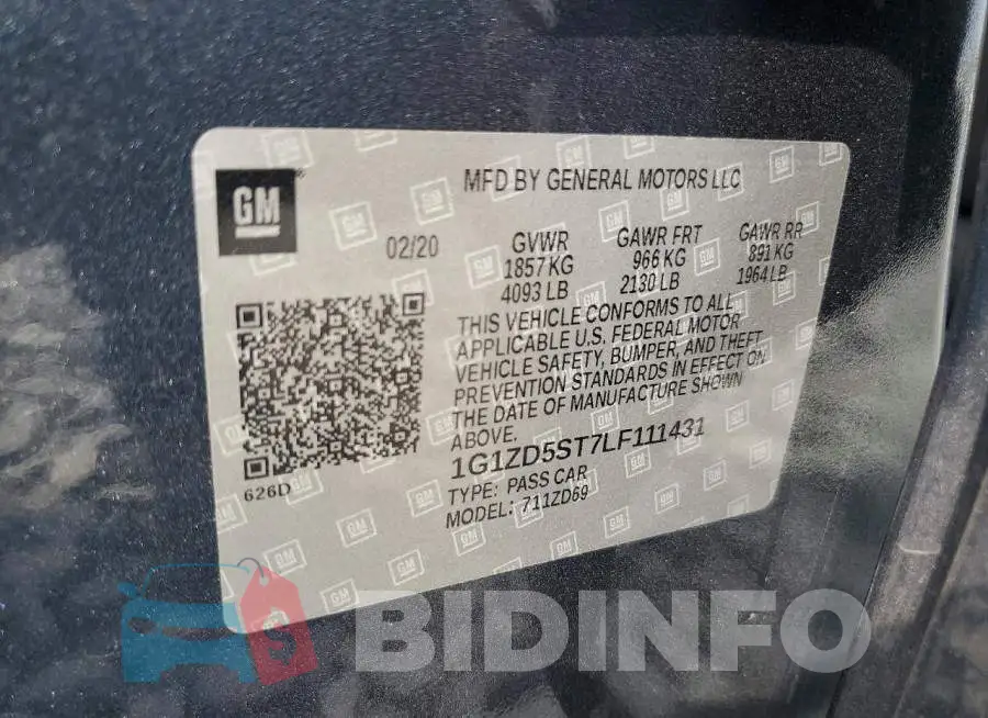 1G1ZD5ST7LF111431 Photo# 12