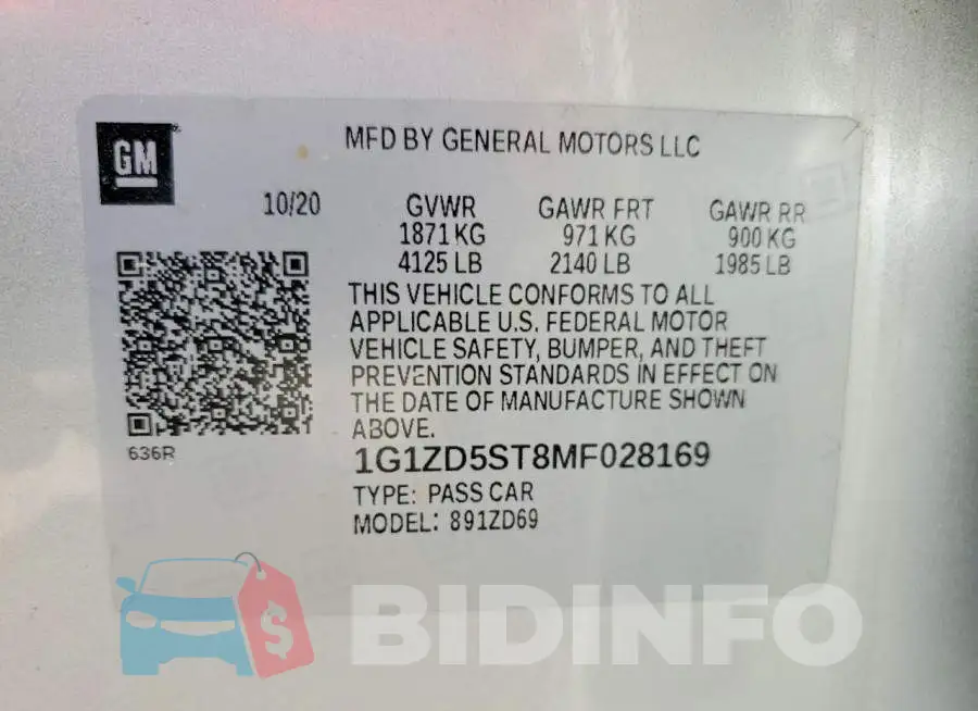 1G1ZD5ST8MF028169 Photo# 14