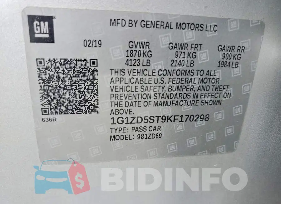 1G1ZD5ST9KF170298 Photo# 12