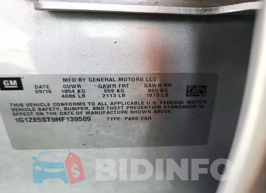 1G1ZE5ST9HF139509 Photo# 12