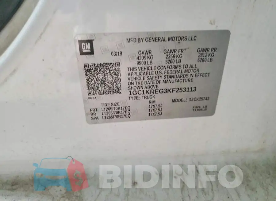 1GC1KREG3KF253113 Photo# 12